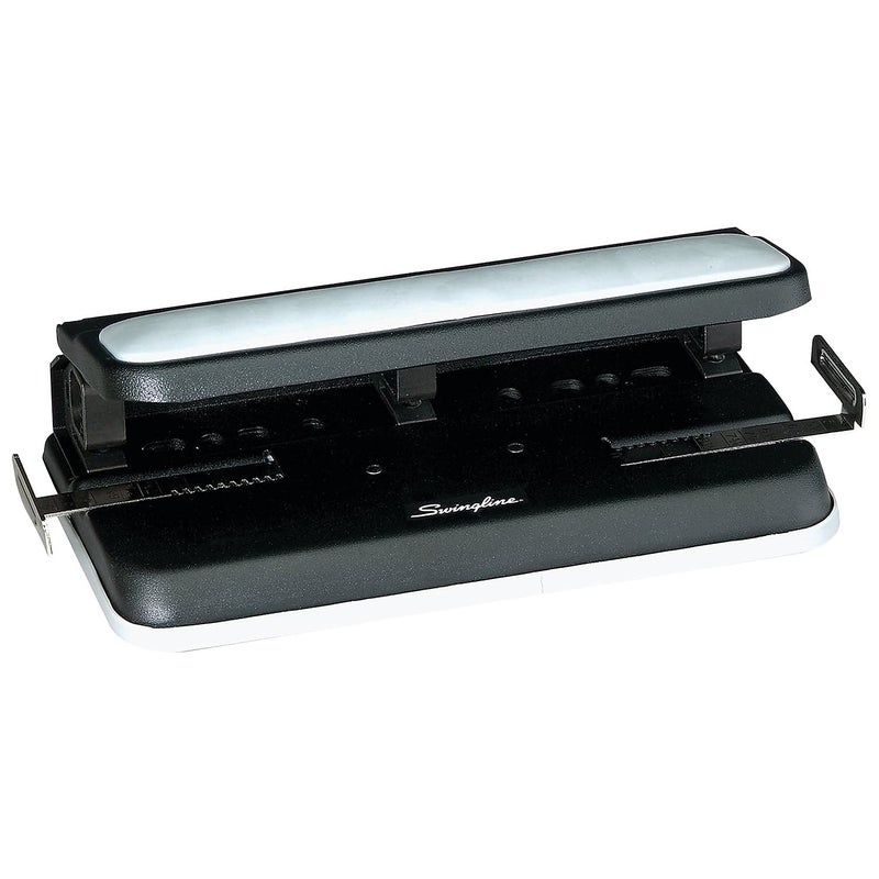 Swingline 2-7 Hole Punch, Adjustable, Heavy Duty Hole Puncher, Easy Touch, 32 Sheet Punch Capacity, Black/Gray (74300) - Image 2